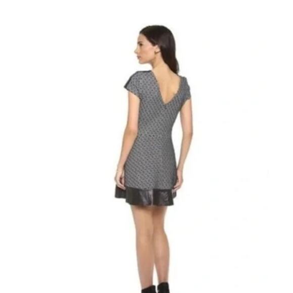 Parker Jacquard Leather Trim Nolan Fit & Flare Dress Small NWT - Picture 3 of 13